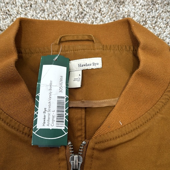HAWKER RYE Men's Hawker Amherst Stretch Varsity Bomber Jacket Size L in … - Picture 3 of 10